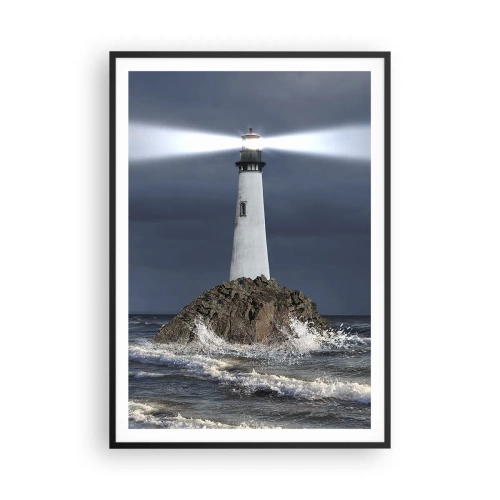 Poster in einem schwarzem Rahmen - Hier... hier... hier! - 70x100 cm