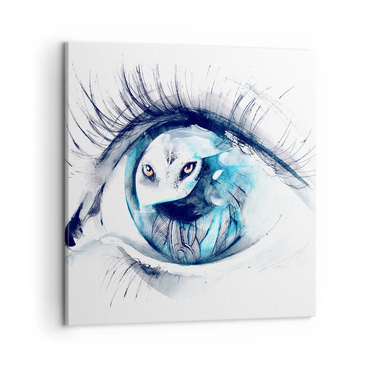 Bild auf Leinwand - Leinwandbild - Auge in Auge mit Wildheit - 50x50 cm
