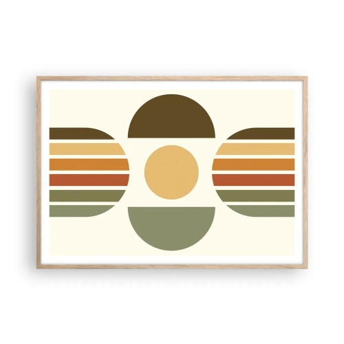 Poster in einem Rahmen aus heller Eiche - In Erdtönen - 100x70 cm