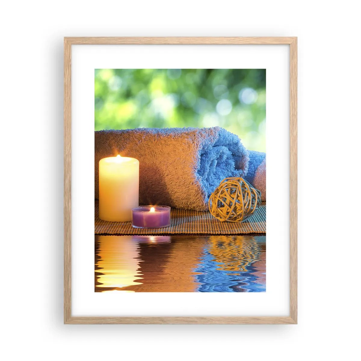 Poster in einem Rahmen aus heller Eiche - Zeit für den Körper - 40x50 cm