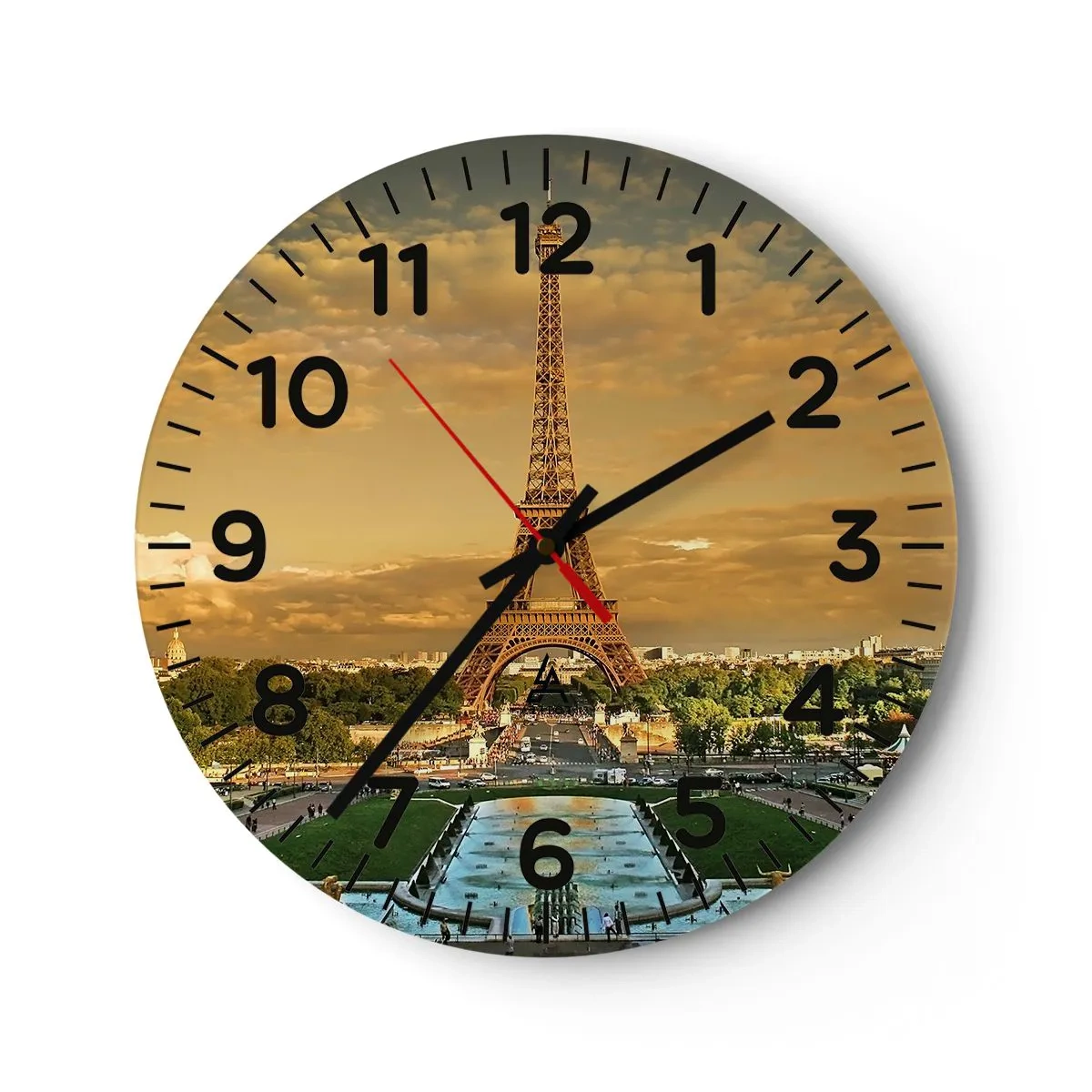 Wanduhr - Glasuhr - Königin von Paris - 30x30 cm