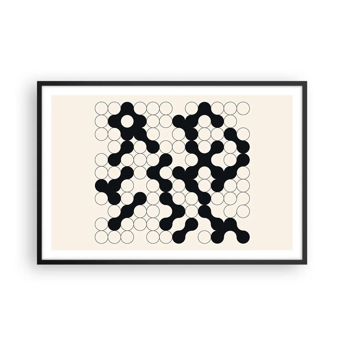 Poster in einem schwarzem Rahmen - Chinesisches Spiel – Variation - 91x61 cm