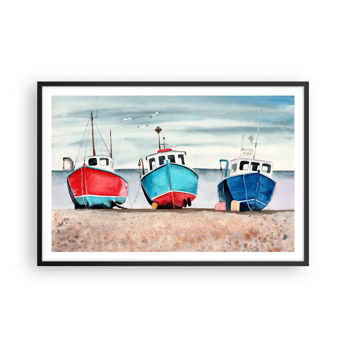 Poster in einem schwarzem Rahmen - Bereit zum Fang - 91x61 cm