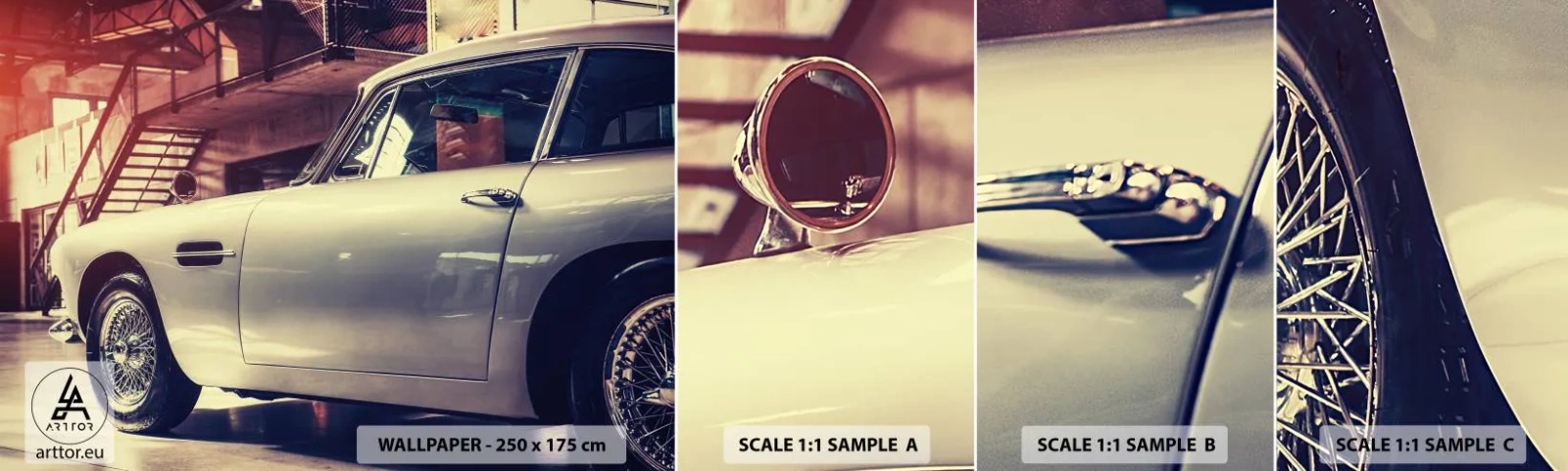 Fototapeten Muster Selbstklebend Deluxe Sticker - Die Klassiker werden nicht alt - Auto, Automobil, Jahrgang - 100x30 cm