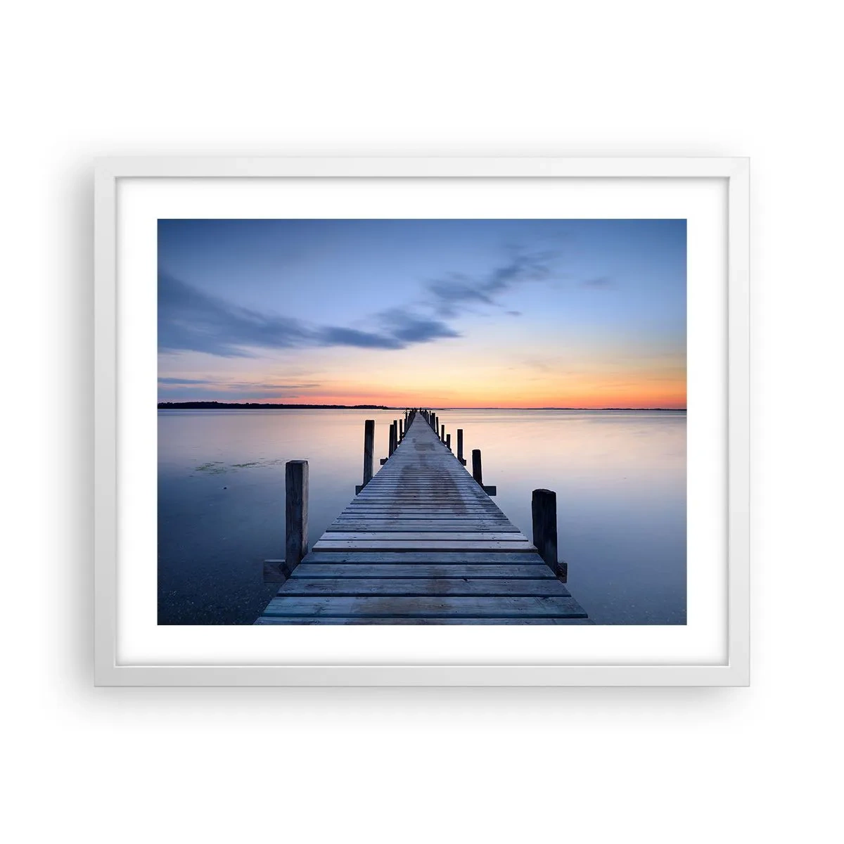 Poster in einem weißen Rahmen - Die Ruhe einer heiteren Dämmerung - 50x40 cm