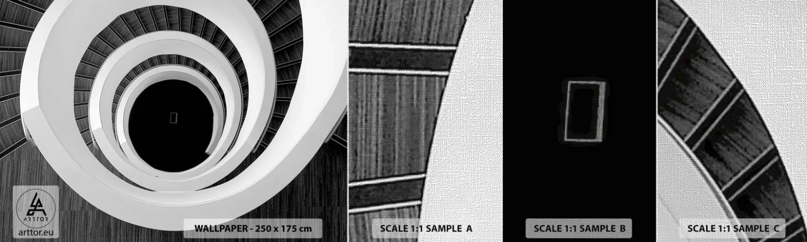 Fototapeten Muster Premium Canvas - Zum Kern der Sache - Stück, Abstraktion, Wendeltreppe - 100x30 cm