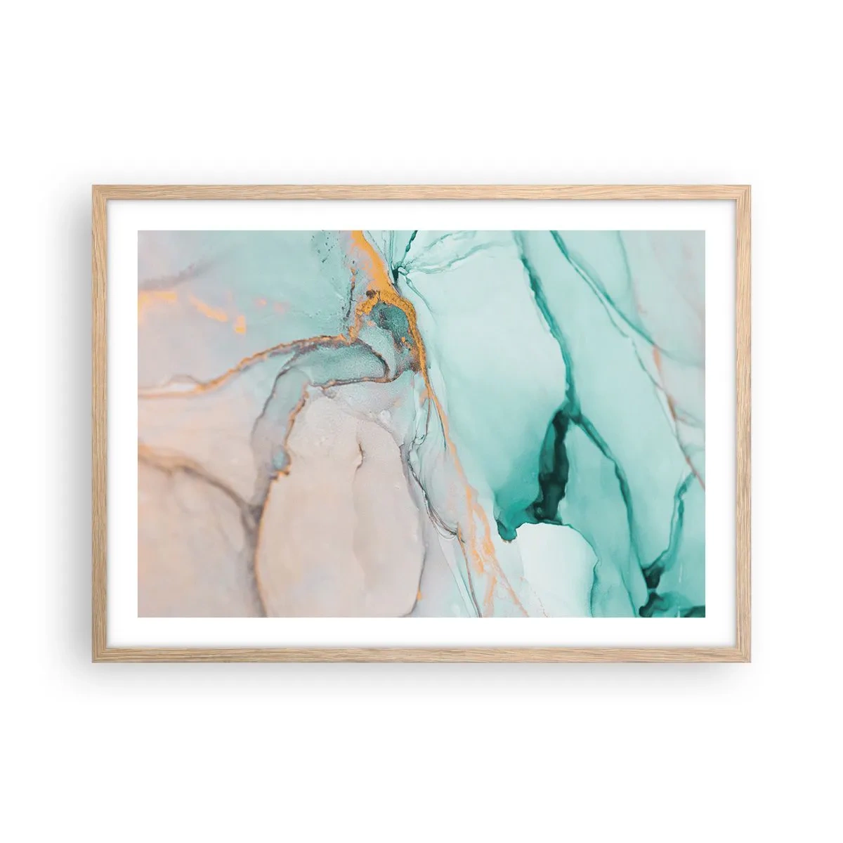 Poster in einem Rahmen aus heller Eiche - Ein Tanz der Formen und Farben - 70x50 cm