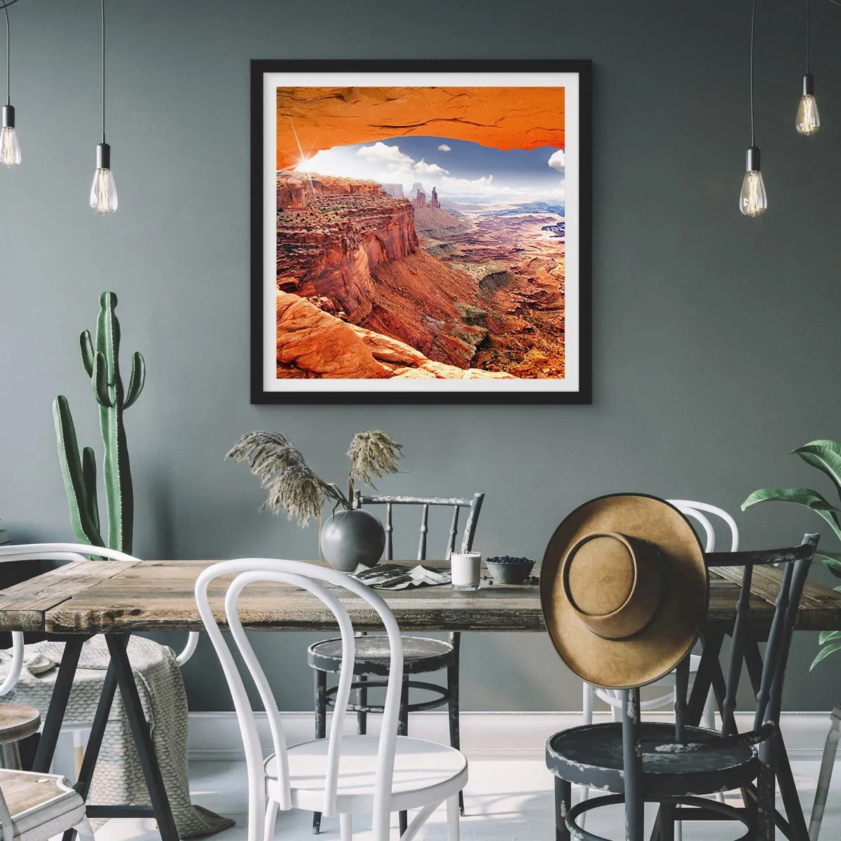 Poster in einem schwarzem Rahmen - Von der Natur selbst geschnitzt - 60x60 cm