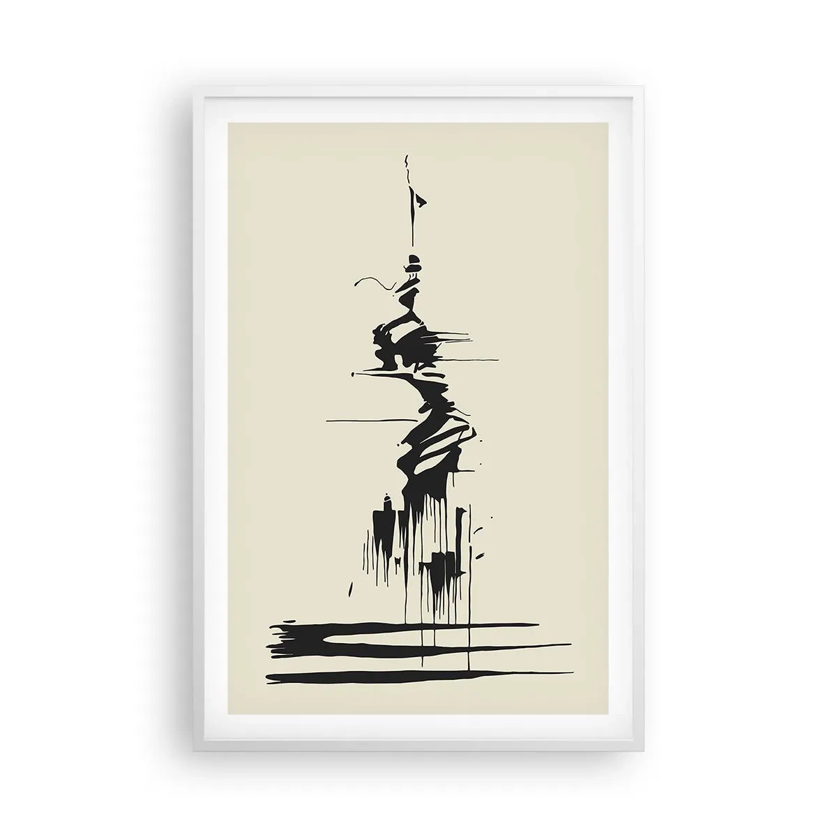 Poster in einem weißen Rahmen - Hastige Abstraktion - 61x91 cm