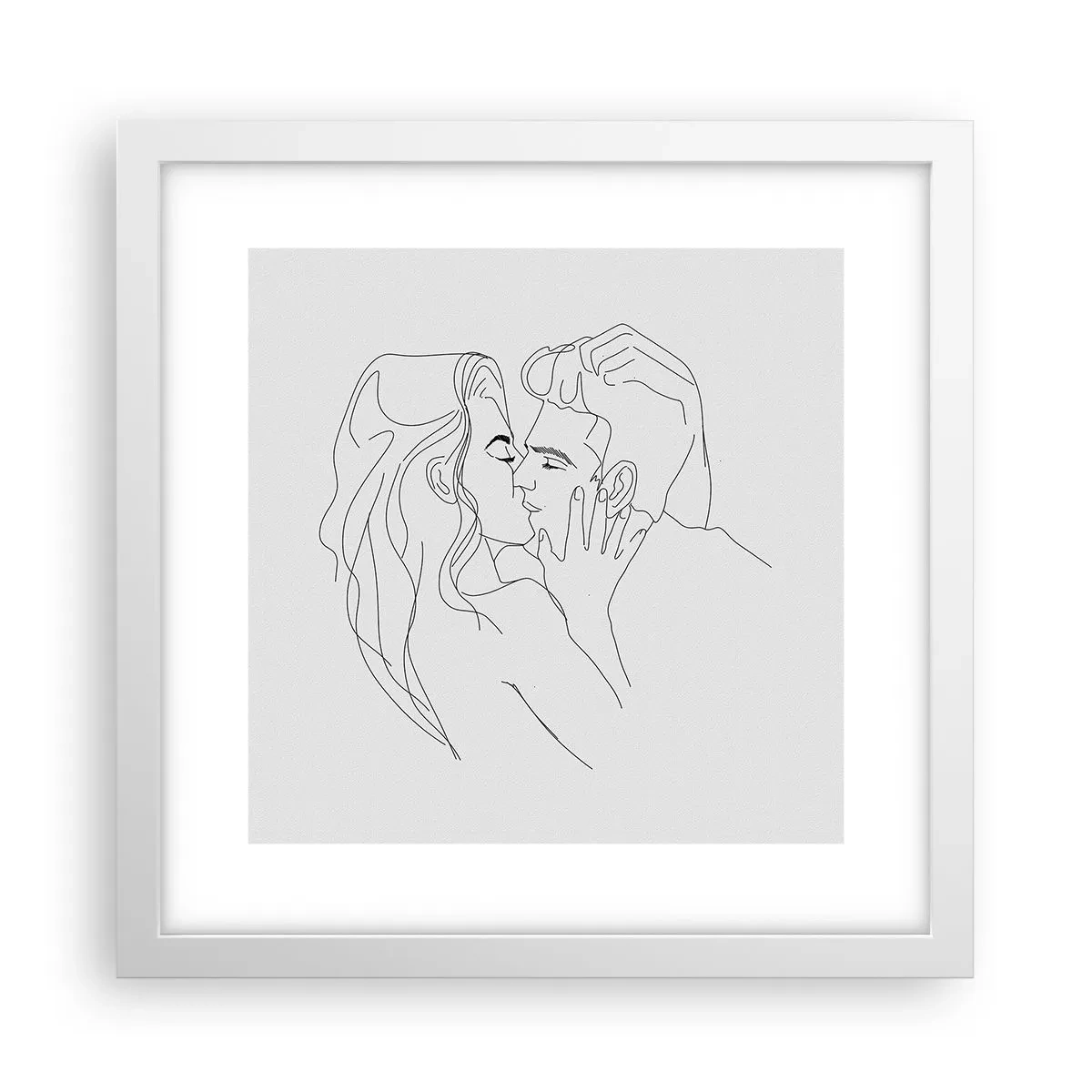 Poster in einem weißen Rahmen - Dieselbe Linie - 30x30 cm