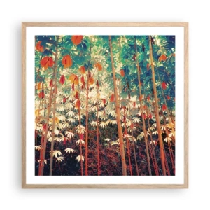 Poster in einem Rahmen aus heller Eiche - Das geheime Leben der Blätter - 60x60 cm
