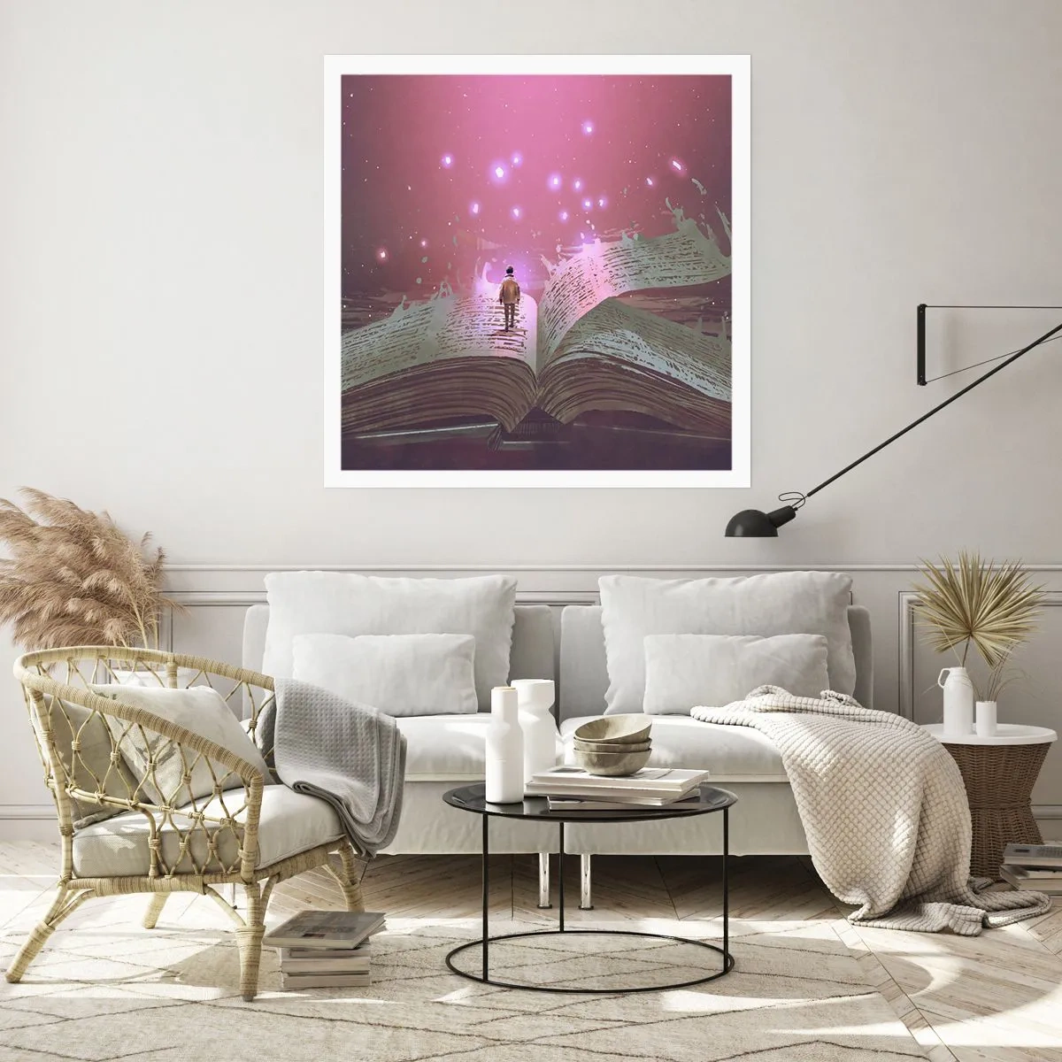 Poster - Einladung in eine andere Welt - lesen Sie! - 40x40 cm