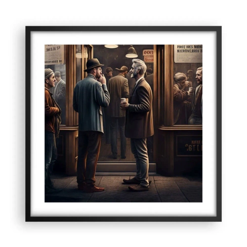 Poster in einem schwarzem Rahmen - Gute Zeit des Tages - 50x50 cm