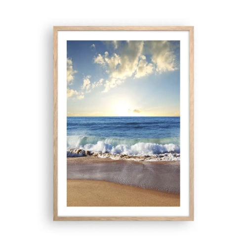 Poster in einem Rahmen aus heller Eiche - Bewegung und Stille zugleich - 50x70 cm