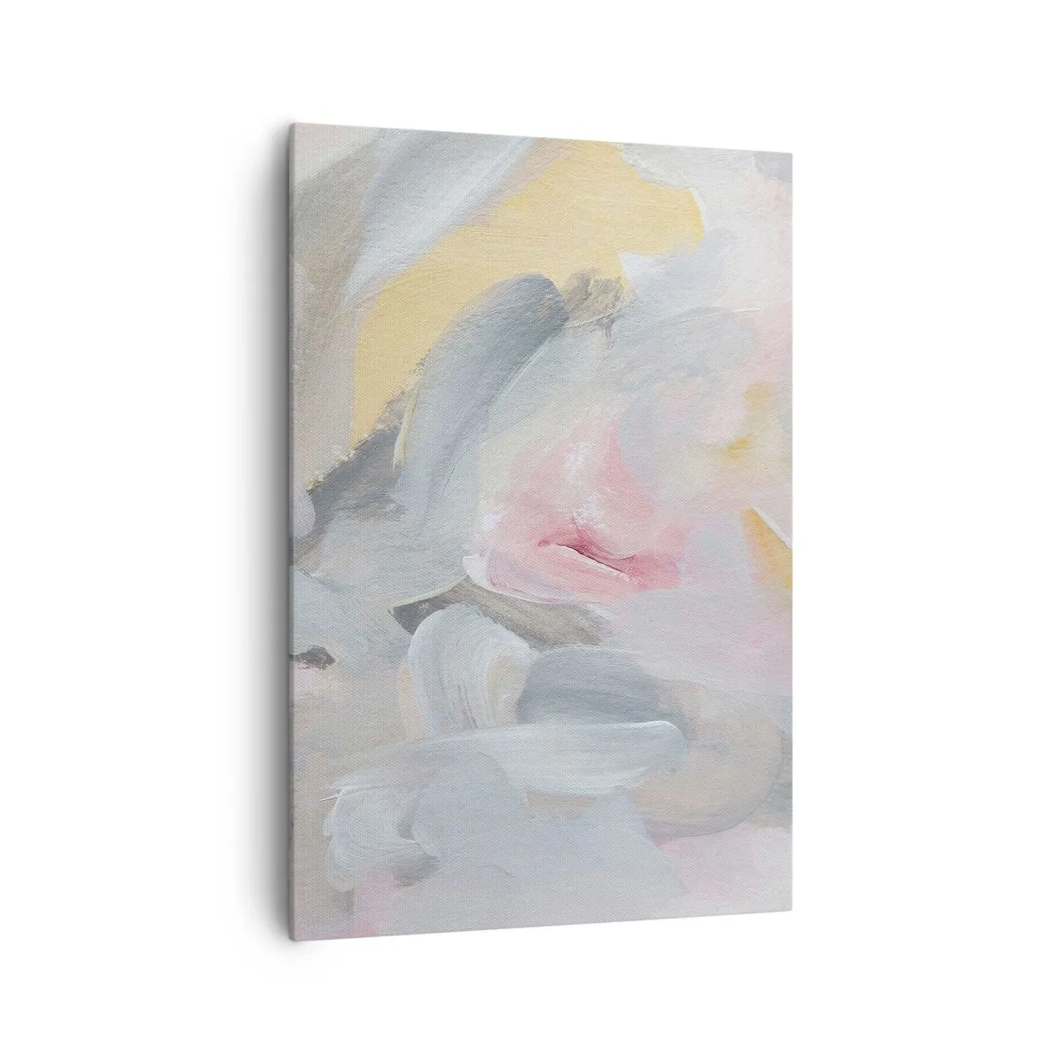 Bild auf Leinwand - Leinwandbild - Abstrakte Pastellstriche in Rosa- und Grautönen. - 70x100cm - In einer Pastellwelt - Moderne Wanddekoration für Wohnzimmer und Schlafzimmer ARTTOR