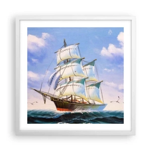 Poster in einem weißen Rahmen - Mit Stolz mit dem Wind - 50x50 cm