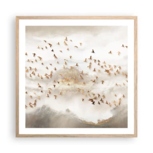 Poster in einem Rahmen aus heller Eiche - Es ist schon die Zeit… - 60x60 cm