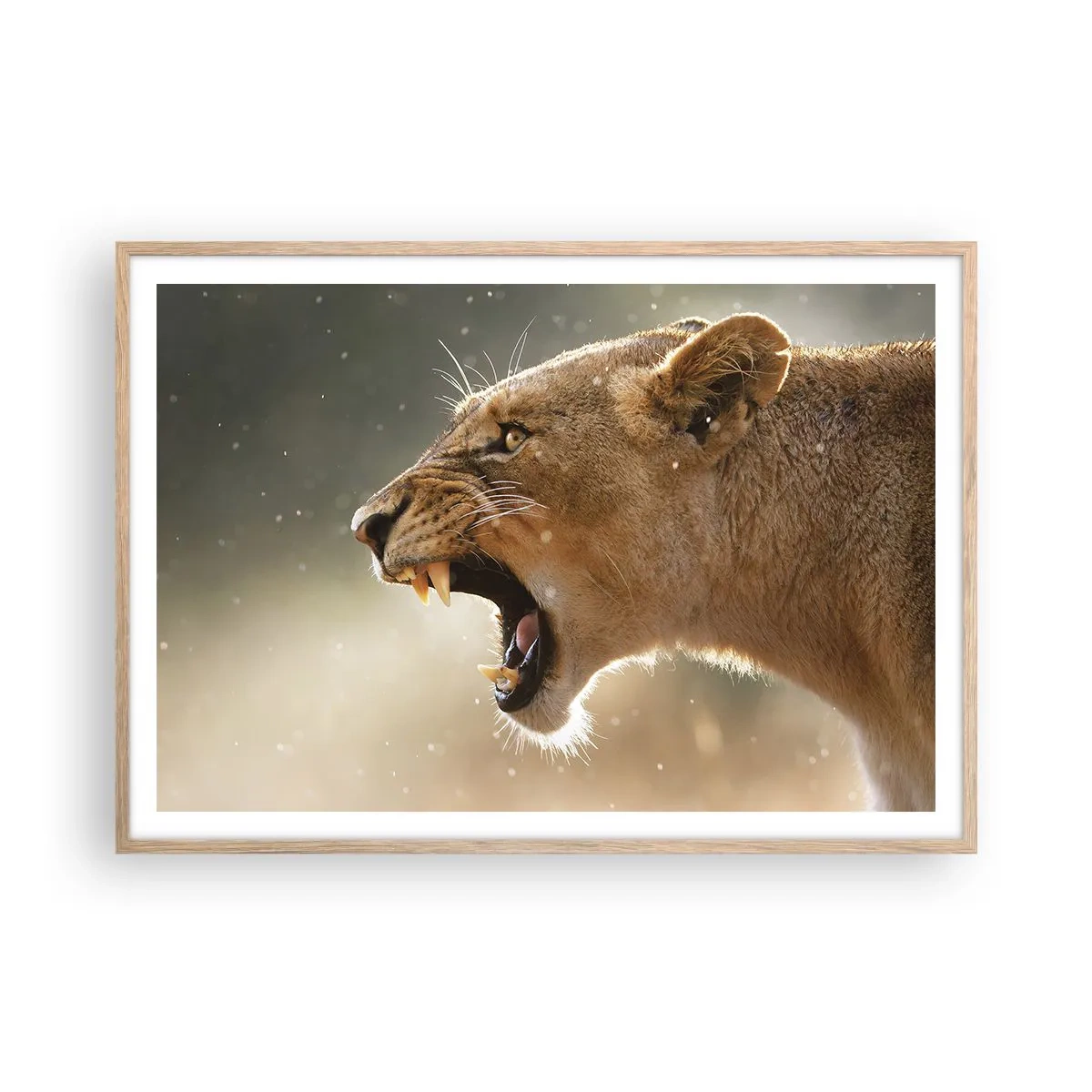 Poster in einem Rahmen aus heller Eiche - Versuch, nicht zuzuhören - 100x70 cm