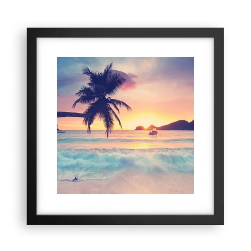 Poster in einem schwarzem Rahmen - Ein Abend in der Bucht - 30x30 cm