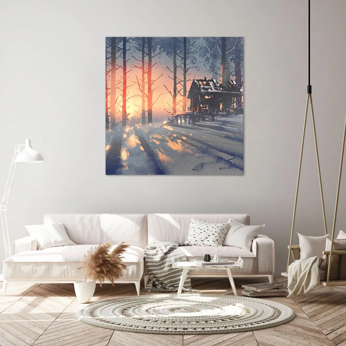 Bild auf Leinwand - Leinwandbild - Hier sieht nur die Sonne rein - 60x60 cm