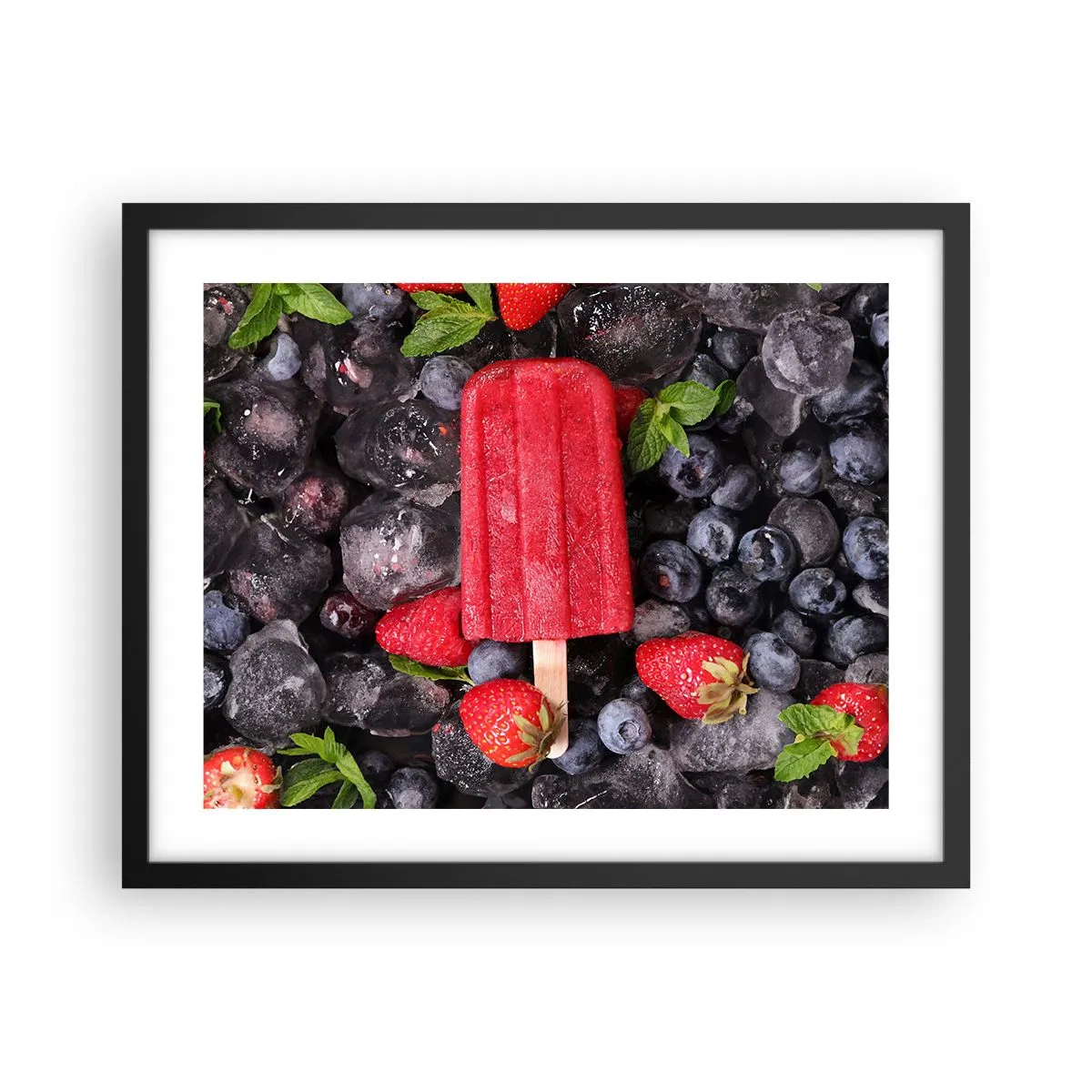 Poster in einem schwarzem Rahmen - So schmeckt der heiße Sommer - 50x40 cm