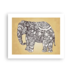 Poster - Elefant verhüllte sich - 50x40 cm