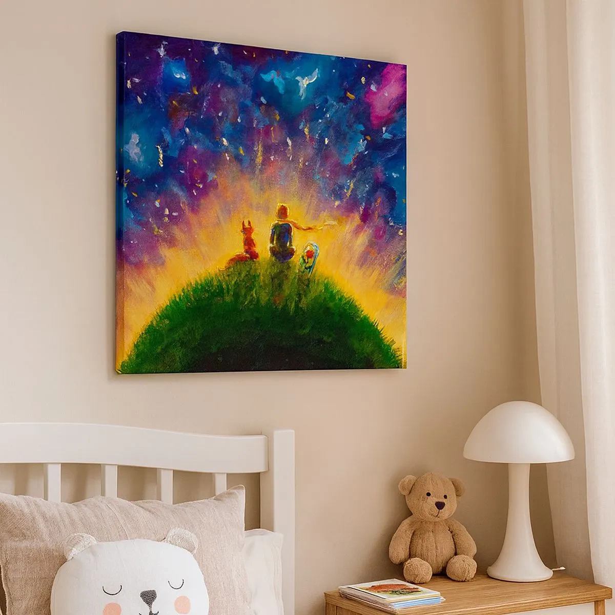 Bild auf Leinwand - Leinwandbild - Liebe und Freundschaft - die ganze Welt - 30x30 cm