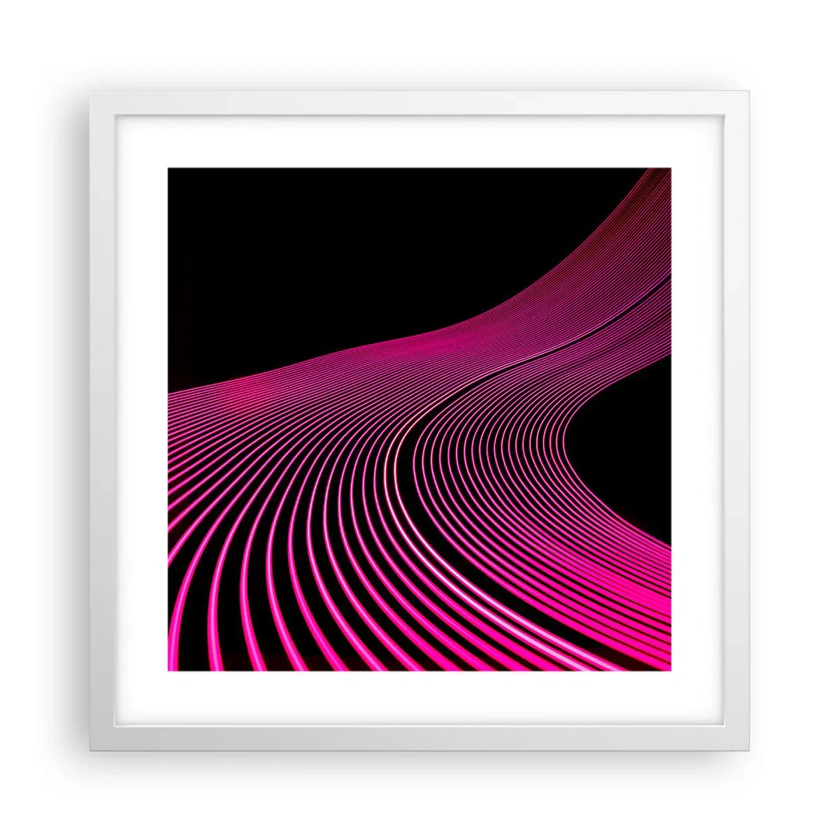 Poster in einem weißen Rahmen - Allee des Lichts - 40x40 cm