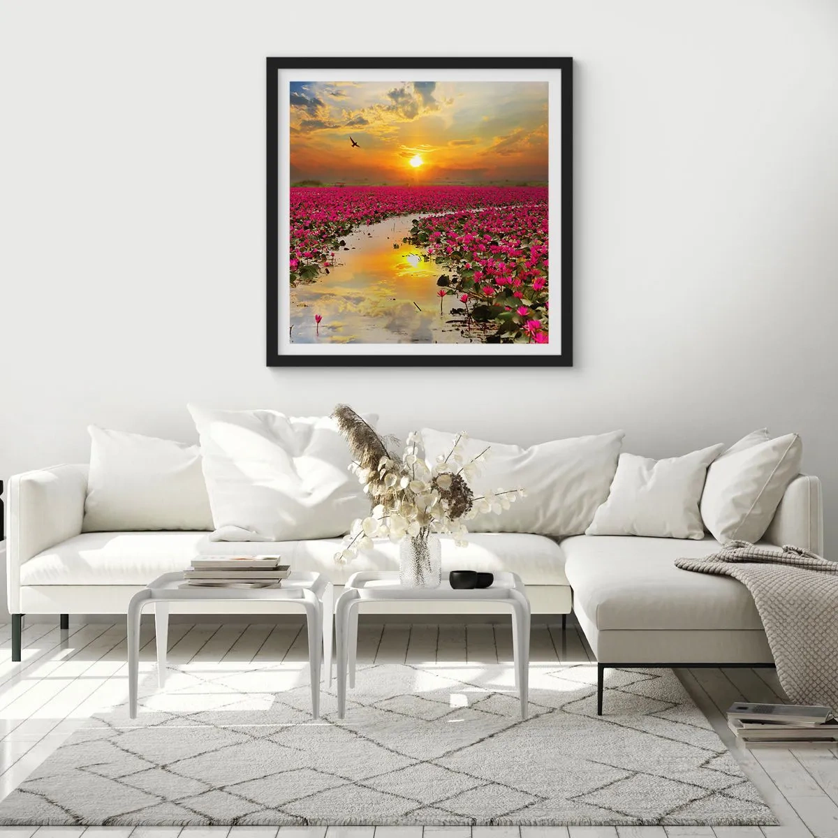 Poster in einem schwarzem Rahmen - Das geheime Leben des Sees - 50x50 cm