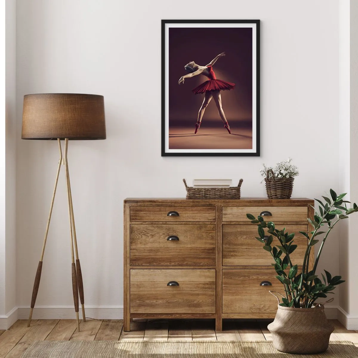 Poster in einem schwarzem Rahmen - Eine Primaballerina - 40x50 cm