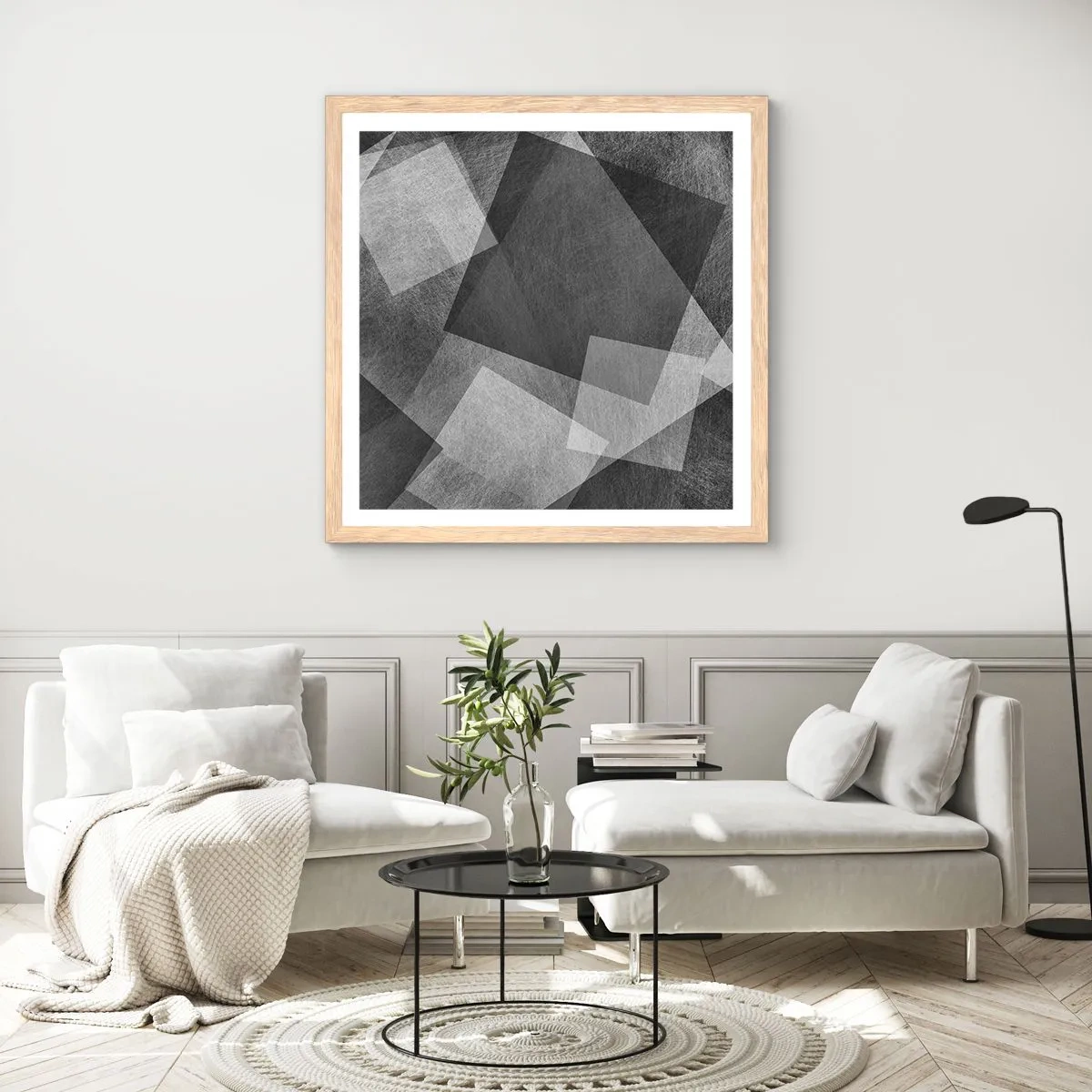 Poster in einem Rahmen aus heller Eiche - Das ewige Symbol für Beständigkeit und Ordnung - 40x40 cm