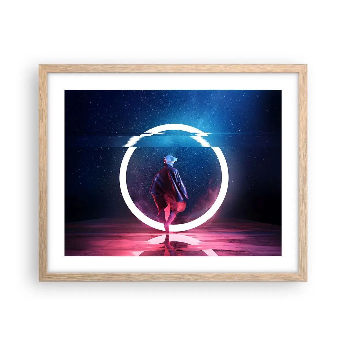 Poster in einem Rahmen aus heller Eiche - Zwischen den Welten - 50x40 cm