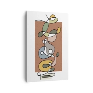 Bild auf Leinwand - Leinwandbild - Bunte Abstraktion mit Punkten und Linien - 80x120cm - Abstraktion, die ein Lächeln wert ist - Moderne Wanddekoration für Wohnzimmer und Schlafzimmer ARTTOR