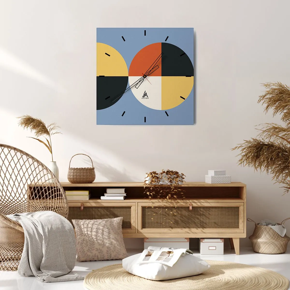 Wanduhr - Glasuhr - Beobachte und zähle - 40x40 cm