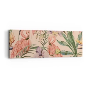 Bild auf Leinwand - Leinwandbild - Rosa Ballett in Blumen - 90x30 cm