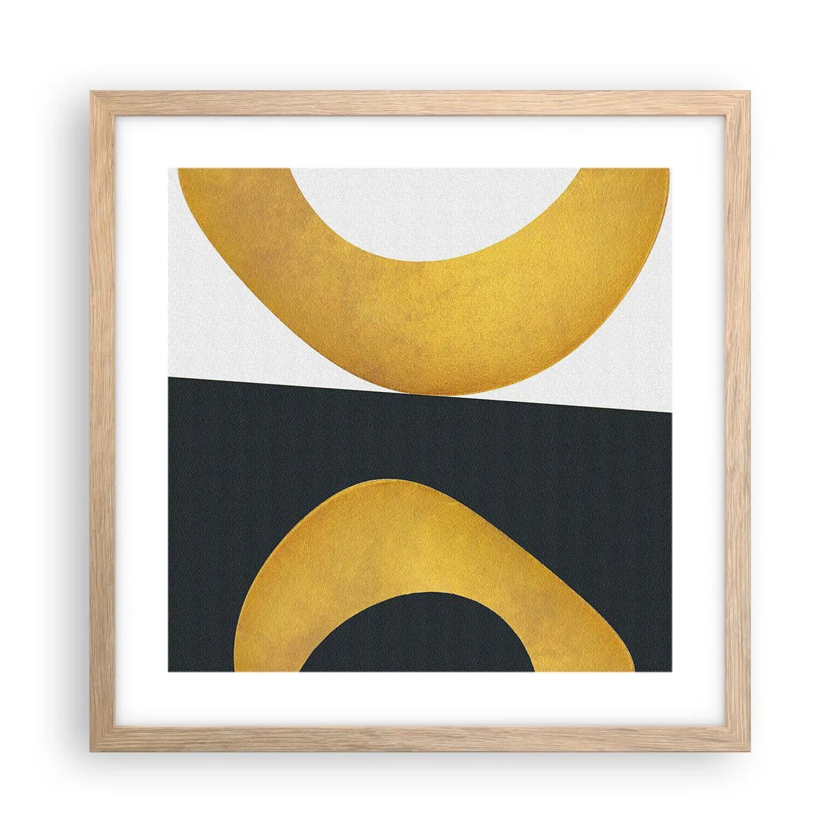 Poster in einem Rahmen aus heller Eiche - Erstens: Gold - 40x40 cm