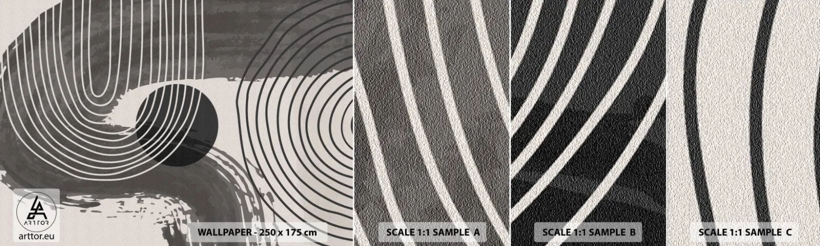 Fototapetenmuster Standard Eco - Oval gewinnt - Abstraktion, Minimalismus, Stück - 100x30 cm