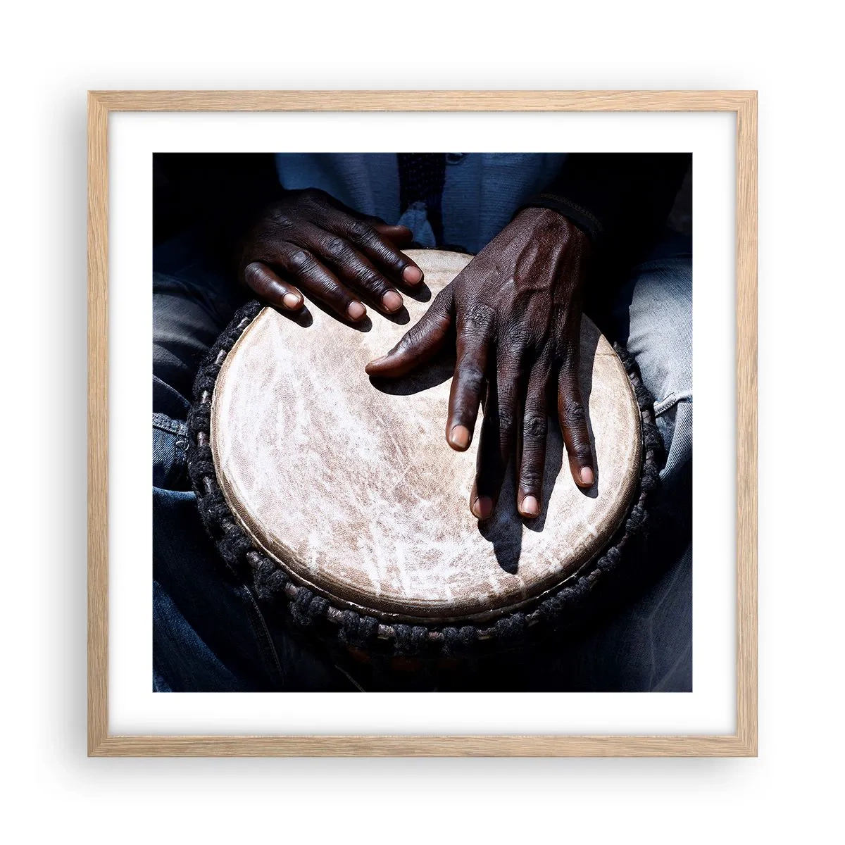 Poster in einem Rahmen aus heller Eiche - Lebe in deinem eigenen Rhythmus - 50x50 cm