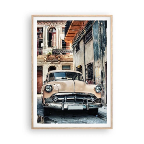 Poster in einem Rahmen aus heller Eiche - Die Siesta in Havanna - 70x100 cm