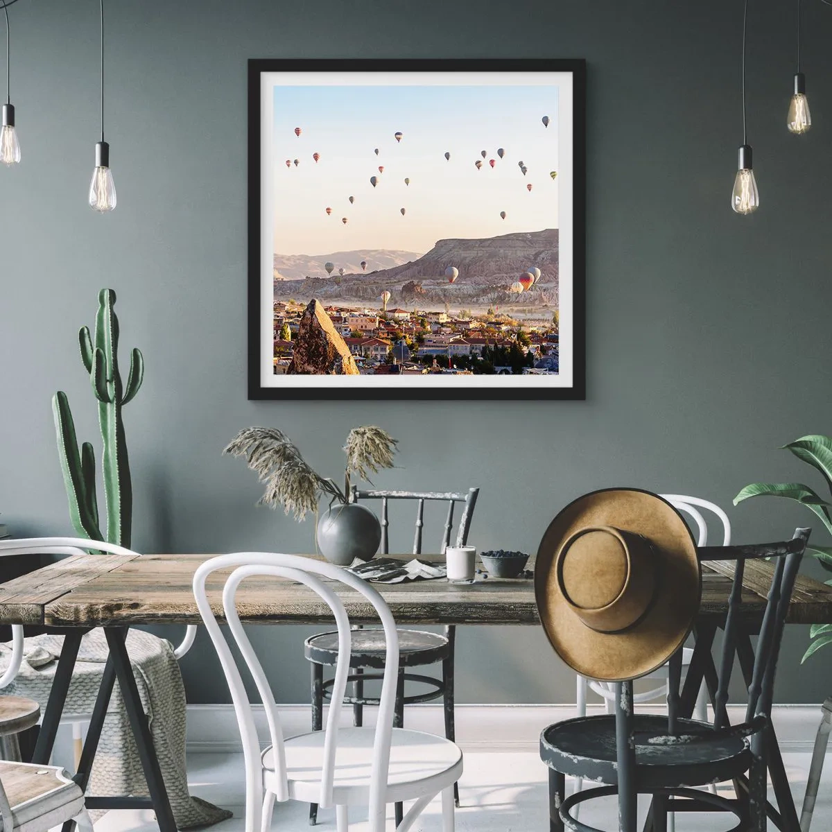 Poster in einem schwarzem Rahmen - Wie Schiffe am Himmel - 30x30 cm