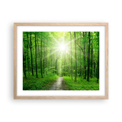 Poster in einem Rahmen aus heller Eiche - Die grüne Kathedrale - 50x40 cm