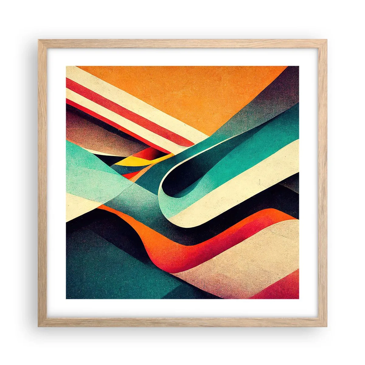 Poster in einem Rahmen aus heller Eiche - Intensive Komposition - 50x50 cm