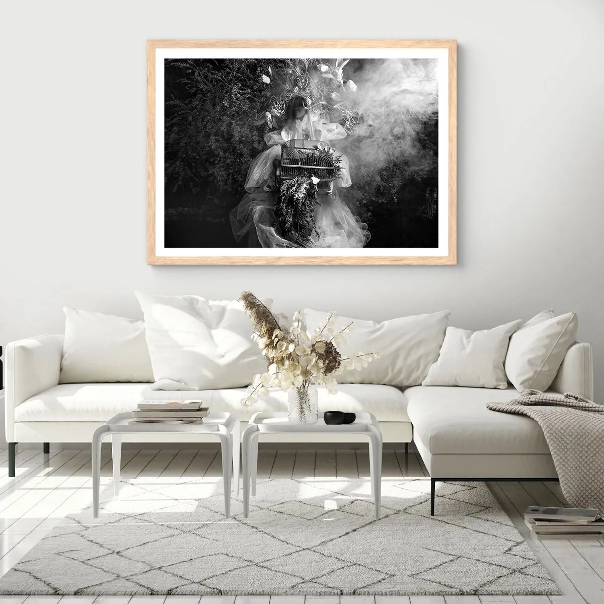 Poster in einem Rahmen aus heller Eiche - Mutter selbst - Natur - 50x40 cm