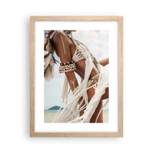 Poster in einem Rahmen aus heller Eiche - Eine Priesterin der Sonne - 30x40 cm