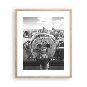 Poster in einem Rahmen aus heller Eiche - Stadt über den Städten - 40x50 cm