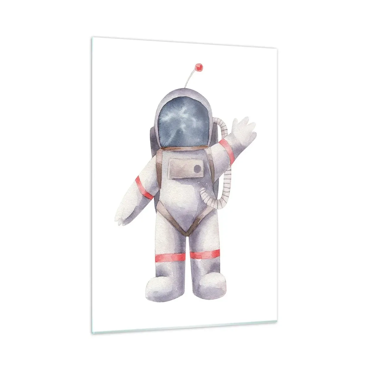 Glasbild - Bild auf glas - Astronaut winkt im Weltraum - 50x70cm - Bis dann! - Moderne Wanddekoration für Wohnzimmer und Schlafzimmer ARTTOR