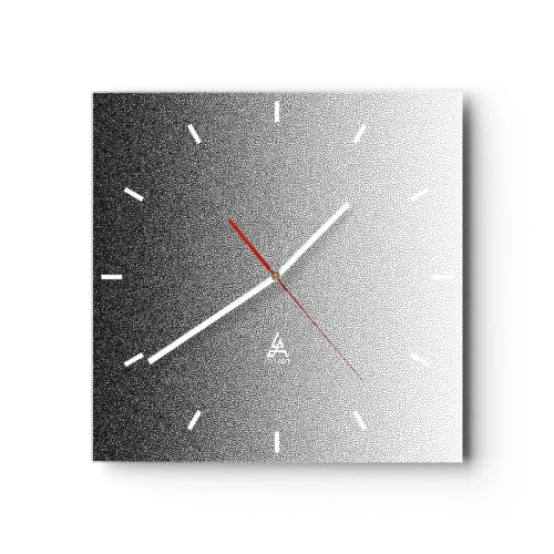 Wanduhr - Glasuhr - Minimalistischer Schwarz-Weiß-Farbverlauf im Punkt - 30x30cm - Dem Licht entgegen - Moderne Wanddekoration für Wohnzimmer und Schlafzimmer ARTTOR
