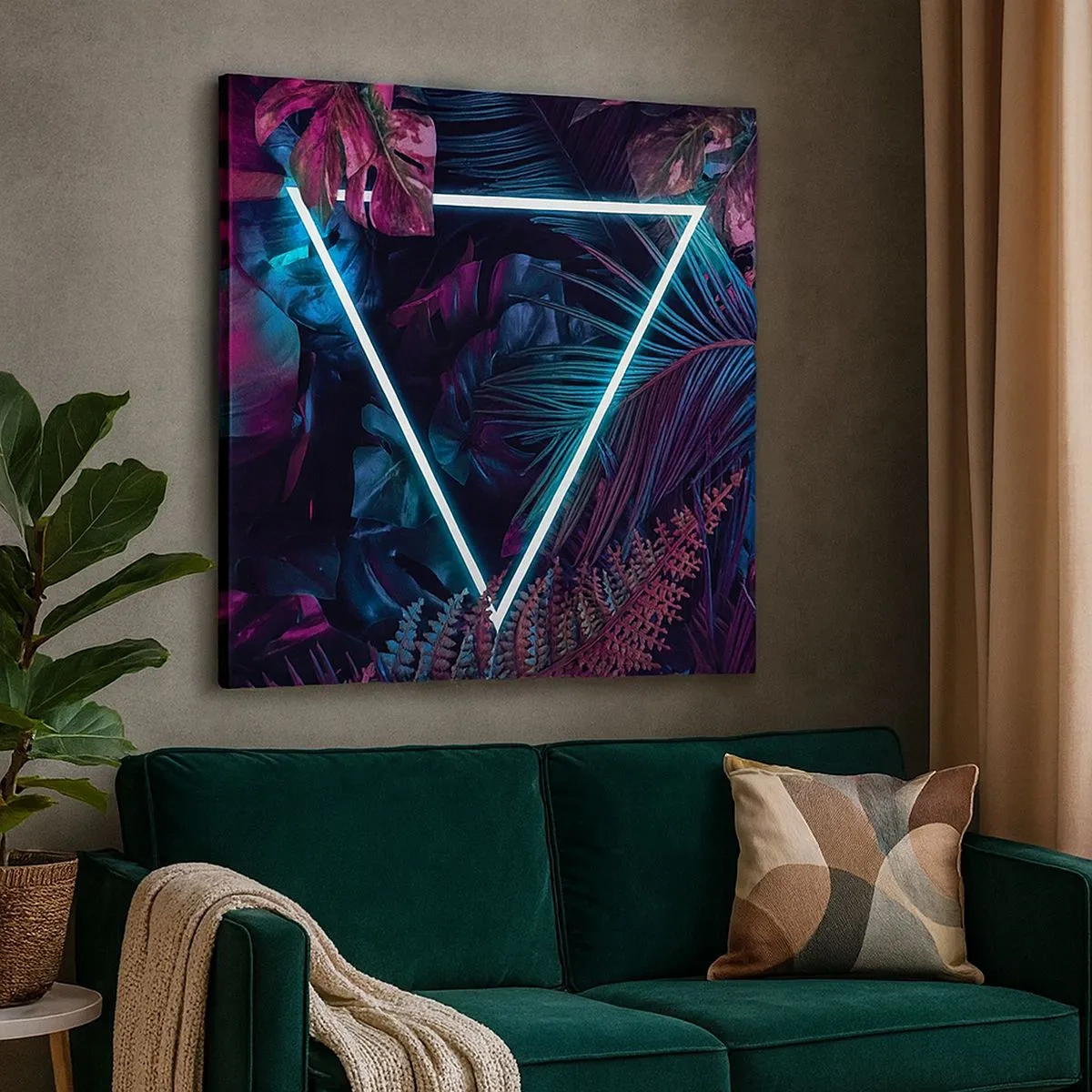 Bild auf Leinwand - Leinwandbild - Garten im Disco-Stil - 30x30 cm