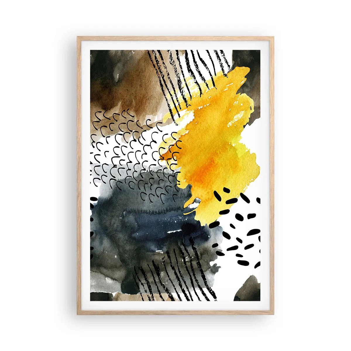 Poster in einem Rahmen aus heller Eiche - Ein Treffen der Elemente der Natur - 70x100 cm