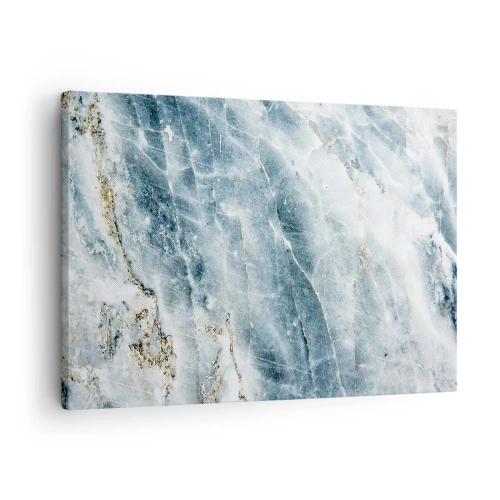 Bild auf Leinwand - Leinwandbild - Marmorstruktur in Blau- und Weißtönen - 70x50cm - Eiswelt - Moderne Wanddekoration für Wohnzimmer und Schlafzimmer ARTTOR